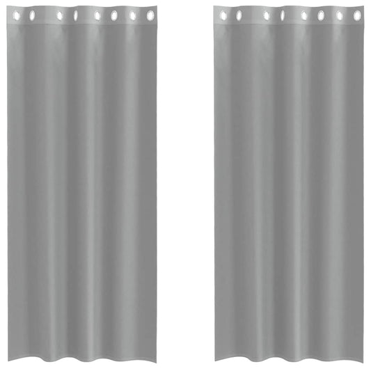 Voile Vorhänge mit Ösen 2 Stk. Hellgrau 140x245 cm