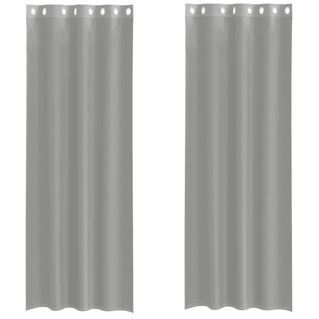 Voile Vorhänge mit Ösen 2 Stk. Hellgrau 140x260 cm