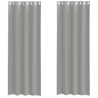 Voile Vorhänge mit Ösen 2 Stk. Hellgrau 140x260 cm
