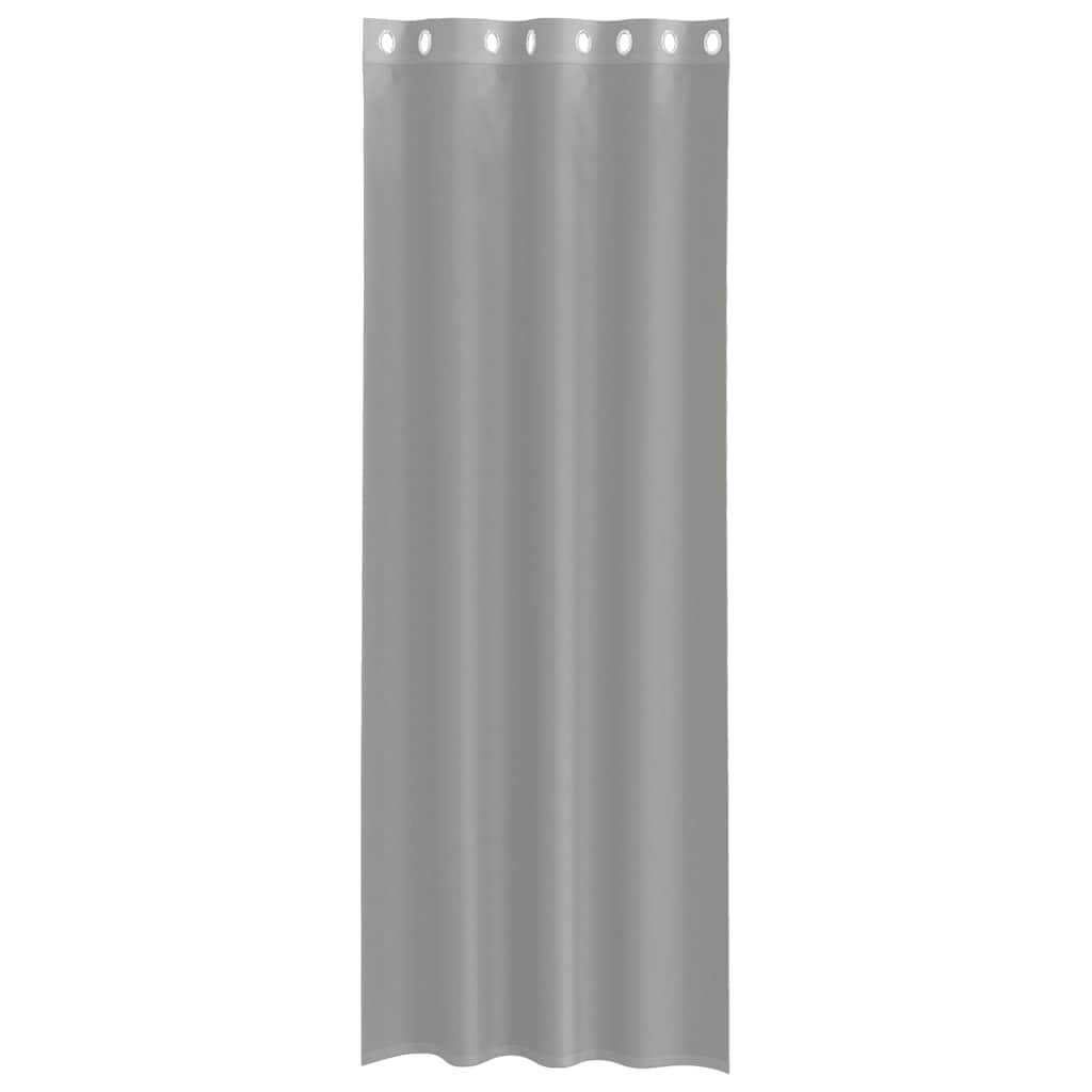 Voile Vorhänge mit Ösen 2 Stk. Hellgrau 140x260 cm