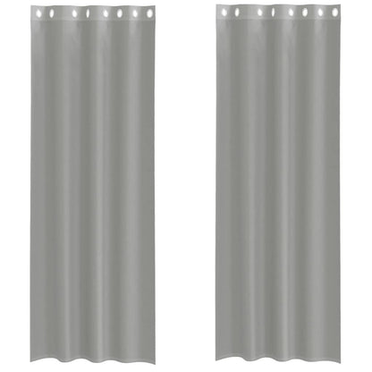 Voile Vorhänge mit Ösen 2 Stk. Hellgrau 140x300 cm