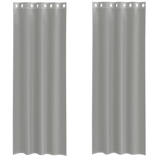 Voile Vorhänge mit Ösen 2 Stk. Hellgrau 140x300 cm