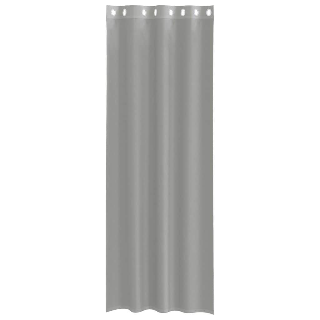 Voile Vorhänge mit Ösen 2 Stk. Hellgrau 140x300 cm