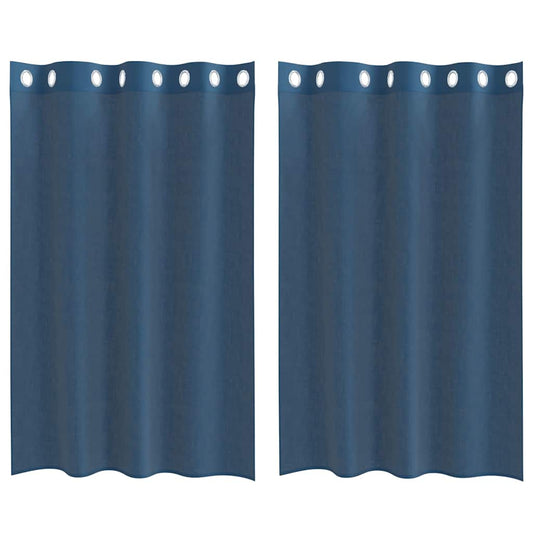 Voile Vorhänge mit Ösen 2 Stk. Königsblau