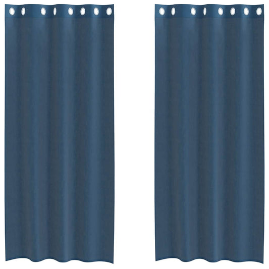 Voile Vorhänge mit Ösen 2 Stk. Königsblau