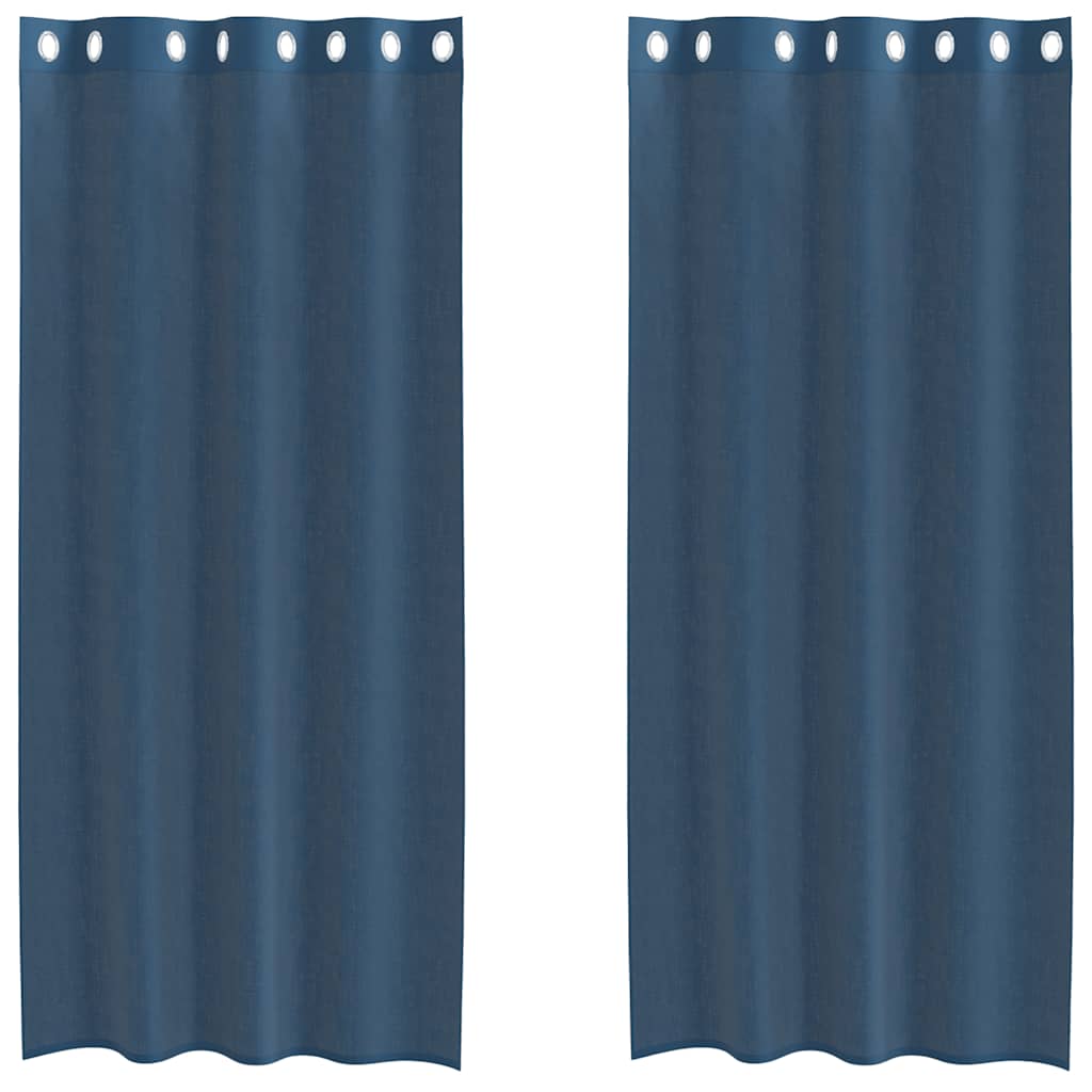 Voile Vorhänge mit Ösen 2 Stk. Königsblau
