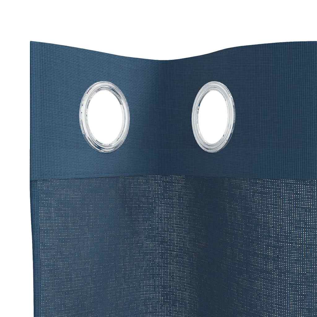 Voile Vorhänge mit Ösen 2 Stk. Königsblau
