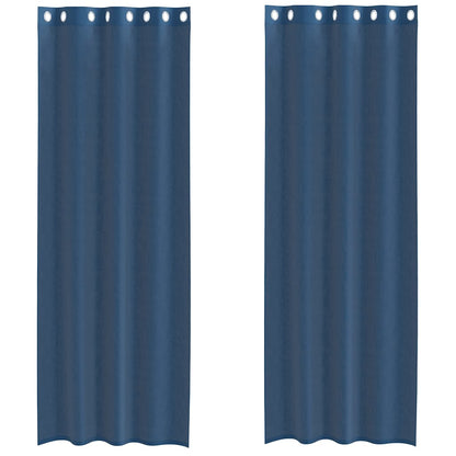 Voile Vorhänge mit Ösen 2 Stk. Königsblau