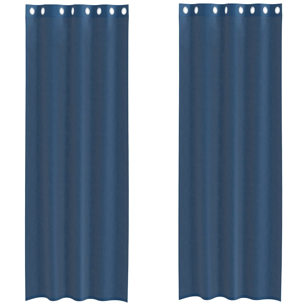 Voile Vorhänge mit Ösen 2 Stk. Königsblau