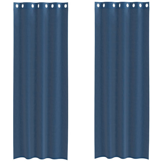 Voile Vorhänge mit Ösen 2 Stk. Königsblau