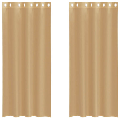 Voile Vorhänge mit Ösen 2 Stk. Sandfarbe