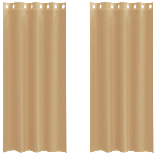 Voile Vorhänge mit Ösen 2 Stk. Sandfarbe