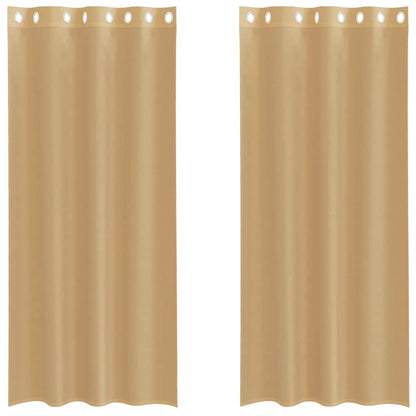 Voile Vorhänge mit Ösen 2 Stk. Sandfarbe