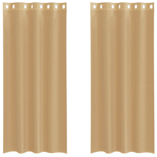 Voile Vorhänge mit Ösen 2 Stk. Sandfarbe