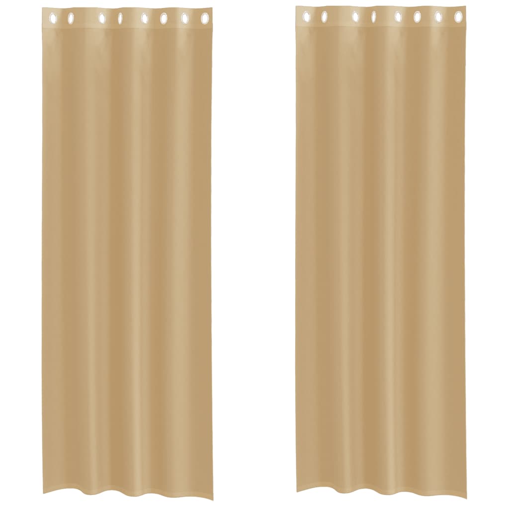 Voile Vorhänge mit Ösen 2 Stk. Sandfarbe