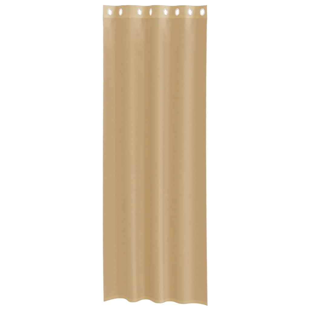 Voile Vorhänge mit Ösen 2 Stk. Sandfarbe