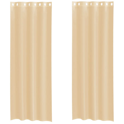Voile Vorhänge mit Ösen 2 Stk. Sandfarbe
