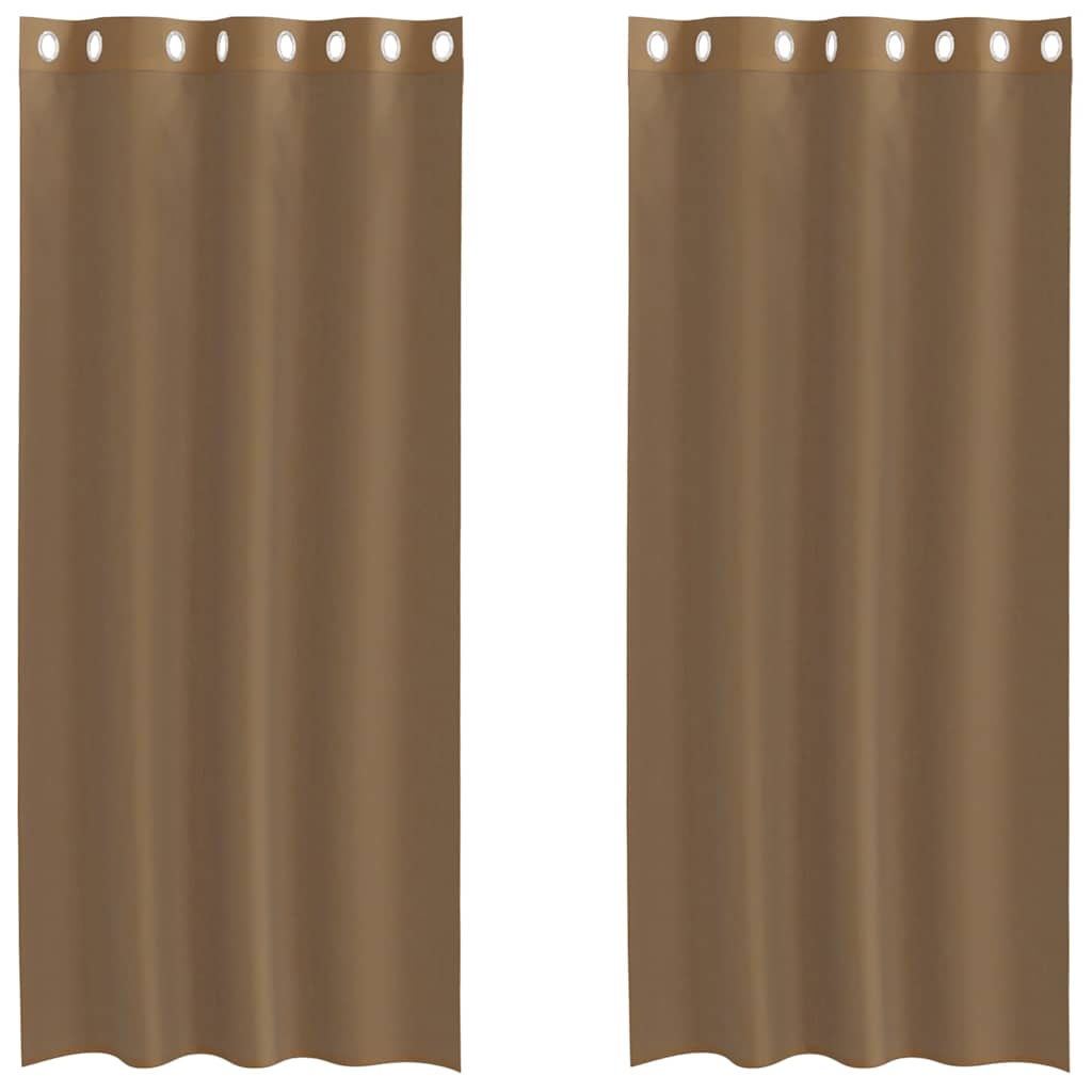 Voile Vorhänge mit Ösen 2 Stk. Hellbraun