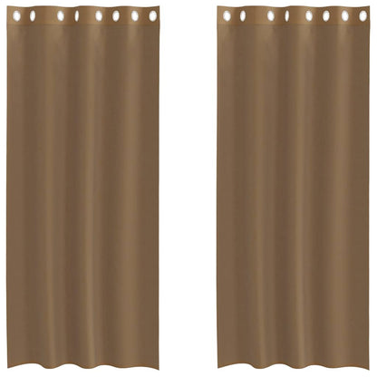 Voile Vorhänge mit Ösen 2 Stk. Hellbraun