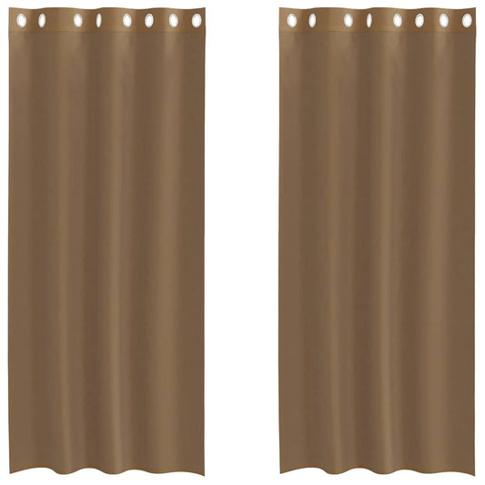 Voile Vorhänge mit Ösen 2 Stk. Hellbraun