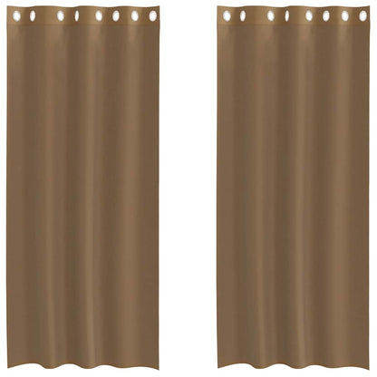 Voile Vorhänge mit Ösen 2 Stk. Hellbraun