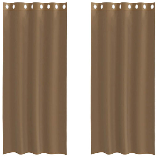 Voile Vorhänge mit Ösen 2 Stk. Hellbraun