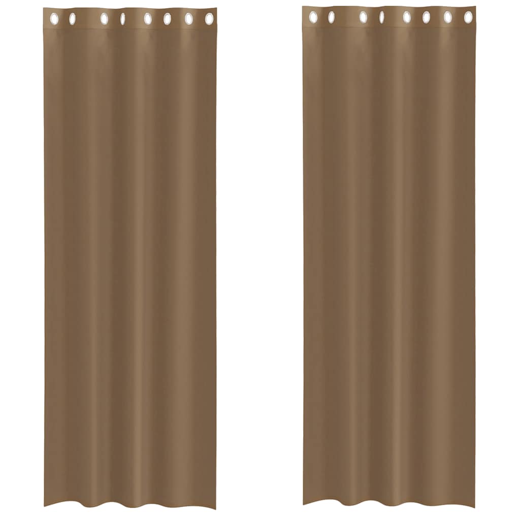 Voile Vorhänge mit Ösen 2 Stk. Hellbraun