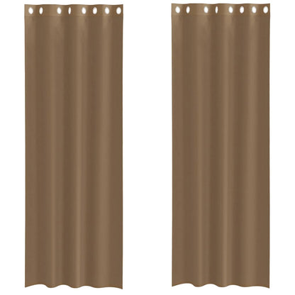 Voile Vorhänge mit Ösen 2 Stk. Hellbraun