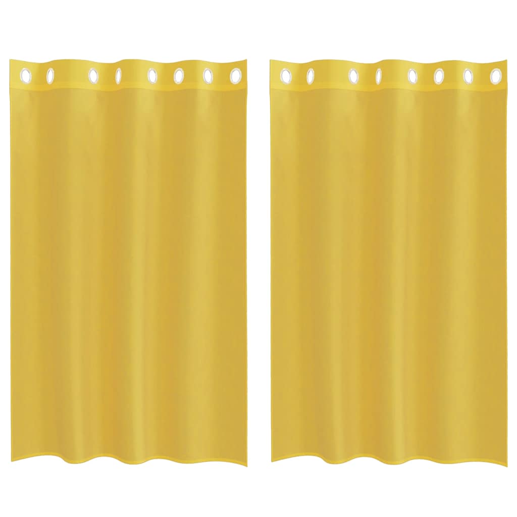 Voile Vorhänge mit Ösen 2 Stk. Gelb