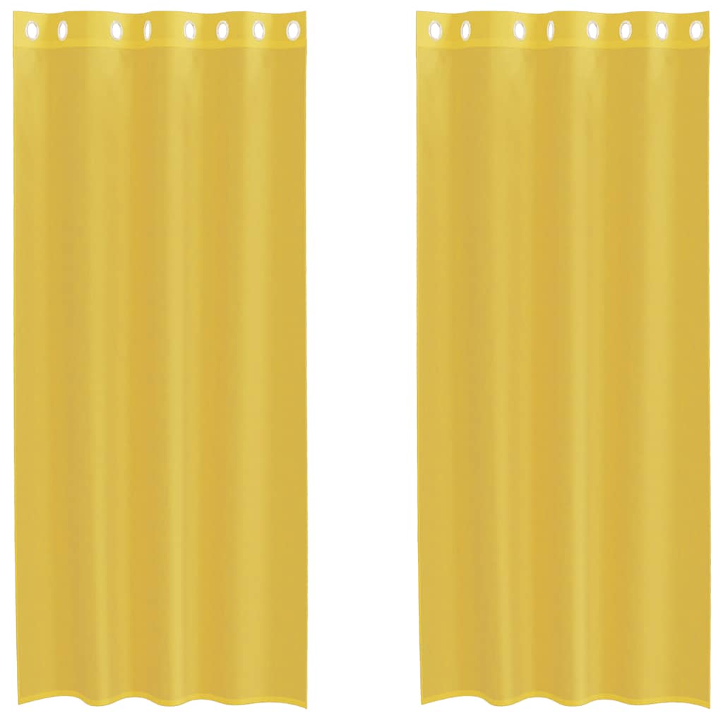 Voile Vorhänge mit Ösen 2 Stk. Gelb