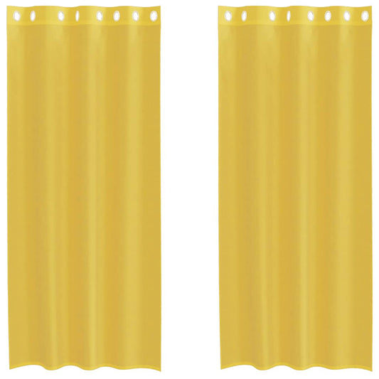 Voile Vorhänge mit Ösen 2 Stk. Gelb