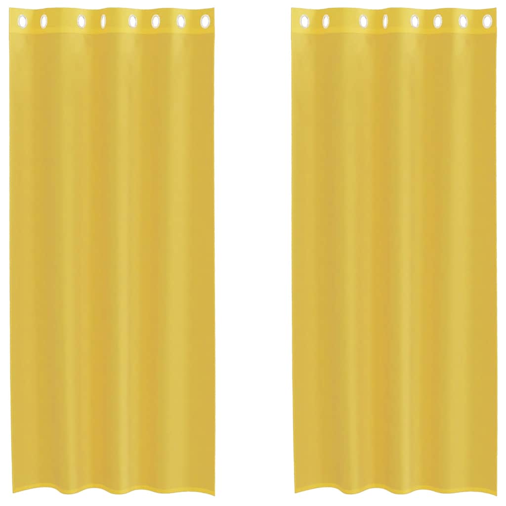 Voile Vorhänge mit Ösen 2 Stk. Gelb