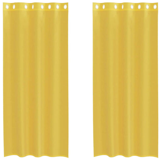 Voile Vorhänge mit Ösen 2 Stk. Gelb