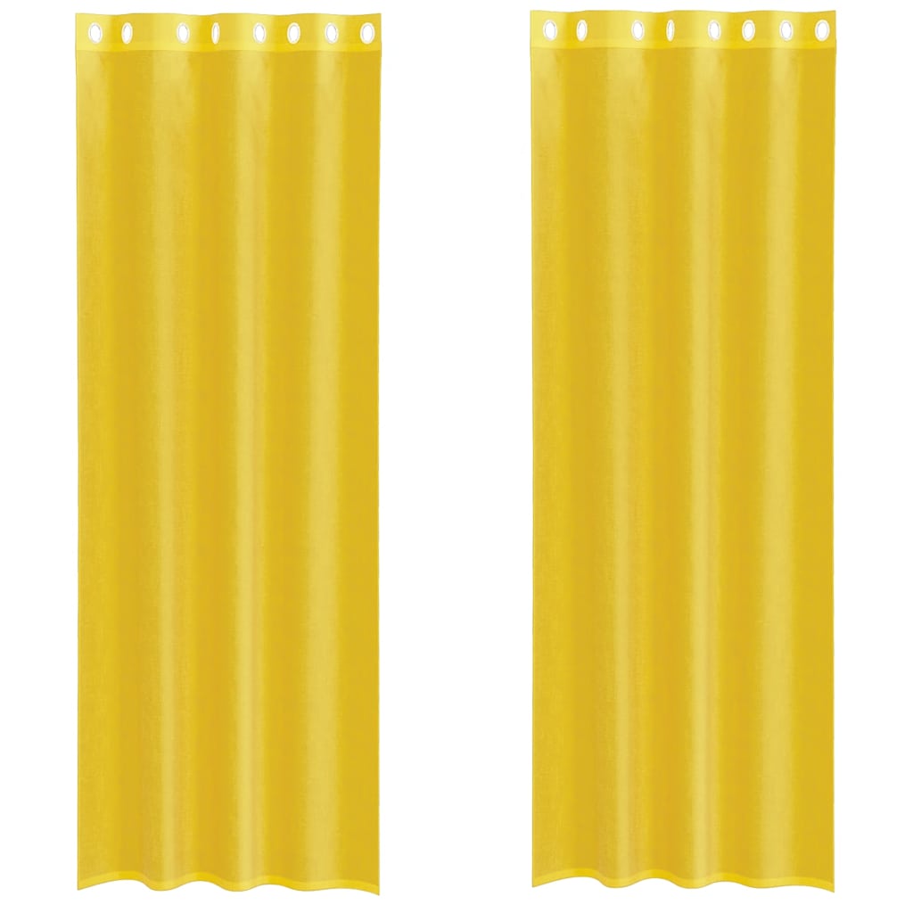 Voile Vorhänge mit Ösen 2 Stk. Gelb
