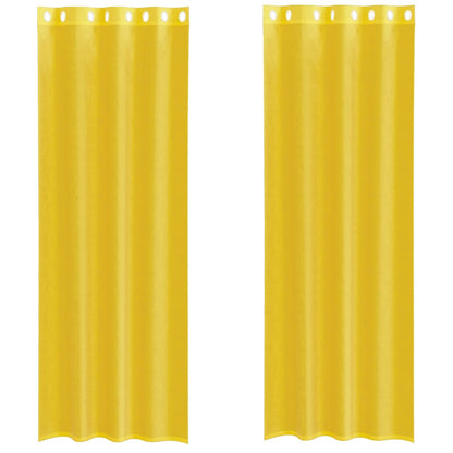 Voile Vorhänge mit Ösen 2 Stk. Gelb