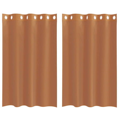 Voile Vorhänge mit Ösen 2 Stk. Terrakotta
