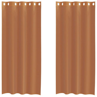 Voile Vorhänge mit Ösen 2 Stk. Terrakotta