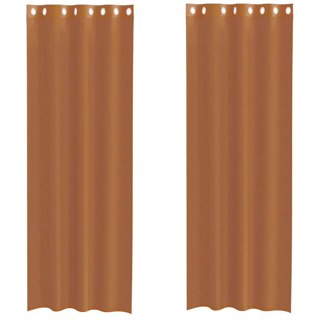 Voile Vorhänge mit Ösen 2 Stk. Terrakotta