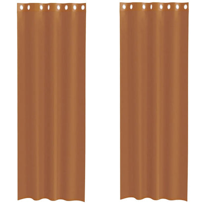 Voile Vorhänge mit Ösen 2 Stk. Terrakotta