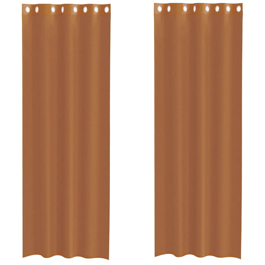 Voile Vorhänge mit Ösen 2 Stk. Terrakotta