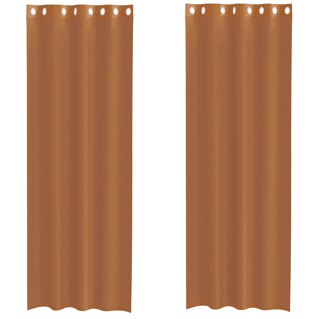 Voile Vorhänge mit Ösen 2 Stk. Terrakotta