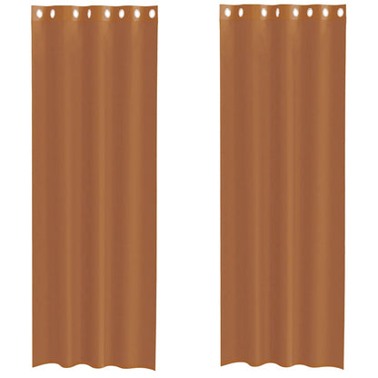 Voile Vorhänge mit Ösen 2 Stk. Terrakotta