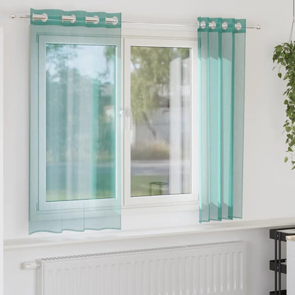 Voile Vorhänge mit Ösen 2 Stk. Türkis