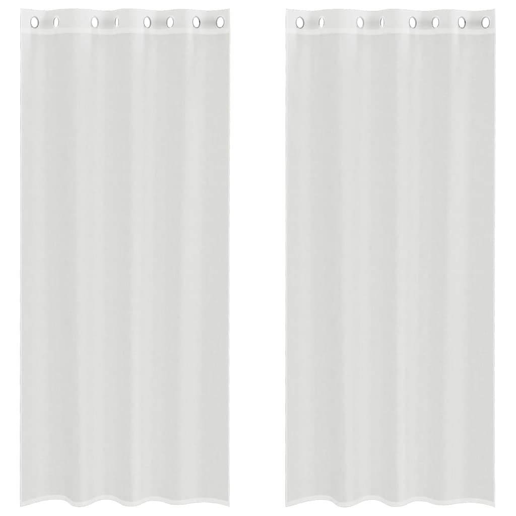 Voile Vorhänge mit Ösen 2 Stk. Weiß