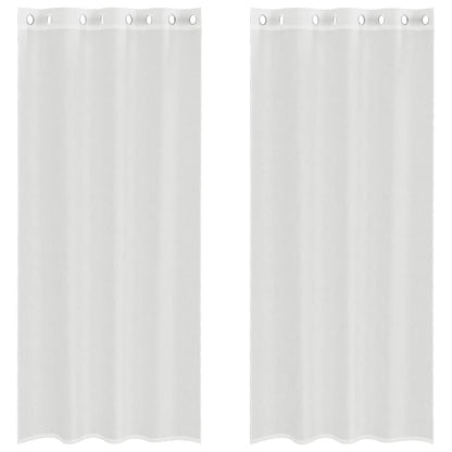 Voile Vorhänge mit Ösen 2 Stk. Weiß