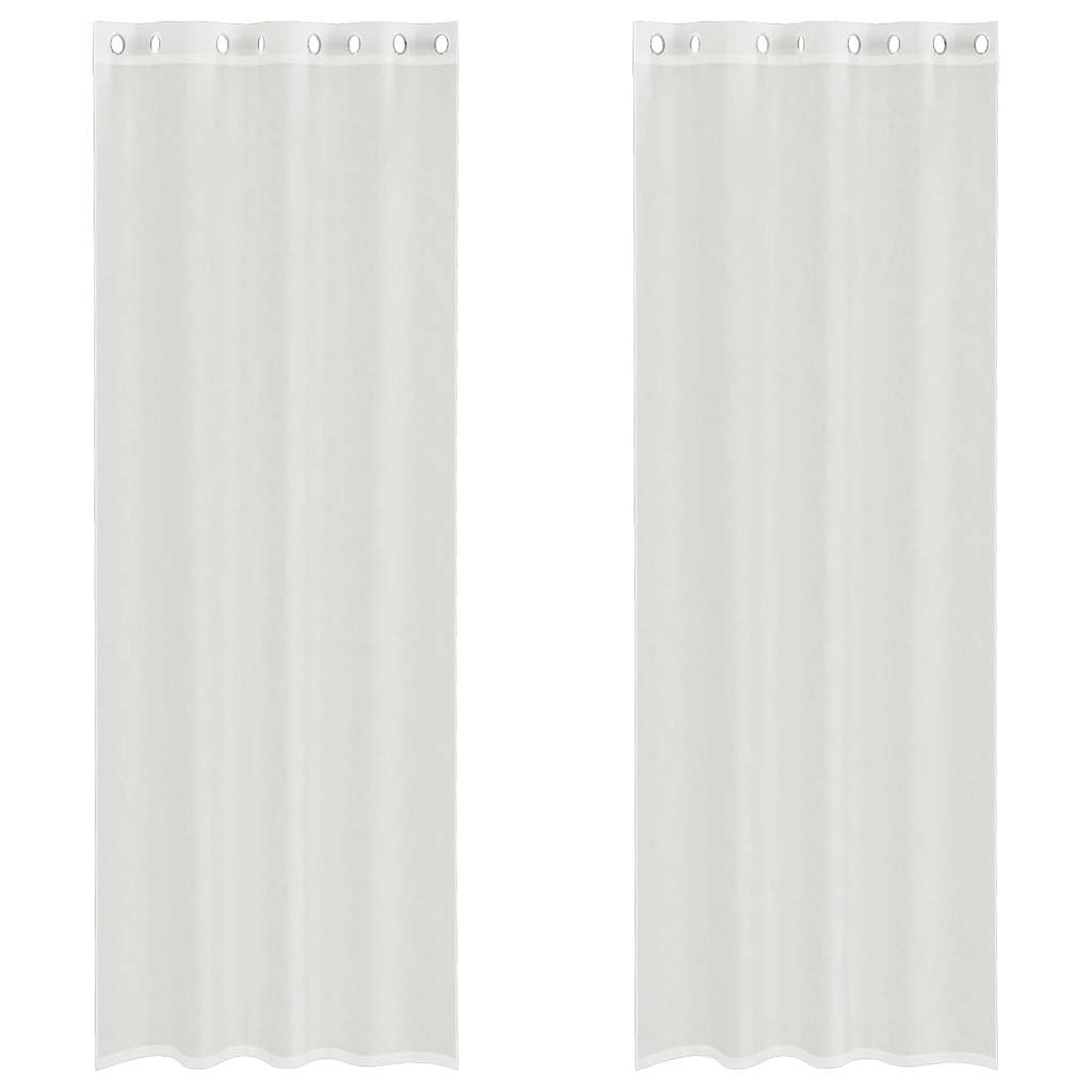 Voile Vorhänge mit Ösen 2 Stk. Weiß