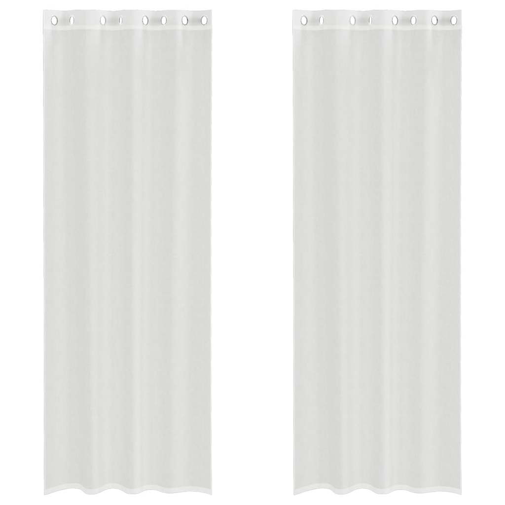 Voile Vorhänge mit Ösen 2 Stk. Weiß