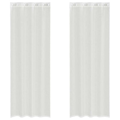 Voile Vorhänge mit Ösen 2 Stk. Weiß