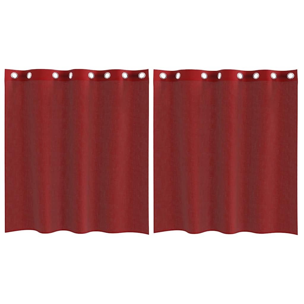 Voile Vorhänge mit Ösen 2 Stk. Weinrot