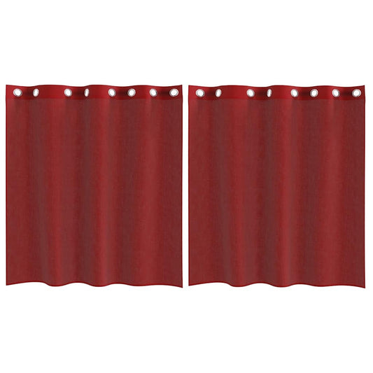 Voile Vorhänge mit Ösen 2 Stk. Weinrot